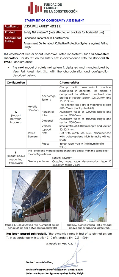 Safety nets T-type essay test - VISORNETS