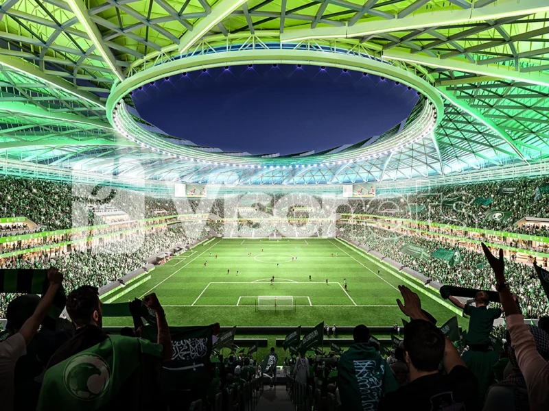 Safety nets type ‘S’ VISORNETS + debris mesh VISORNETS - ARAMCO Stadium - Saudi Arabia