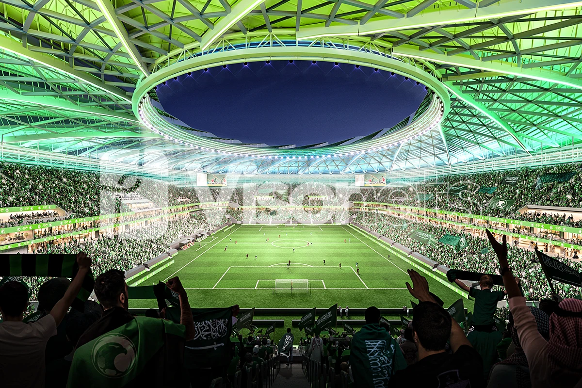 Safety nets type ‘S’ VISORNETS + debris mesh VISORNETS - ARAMCO Stadium - Saudi Arabia