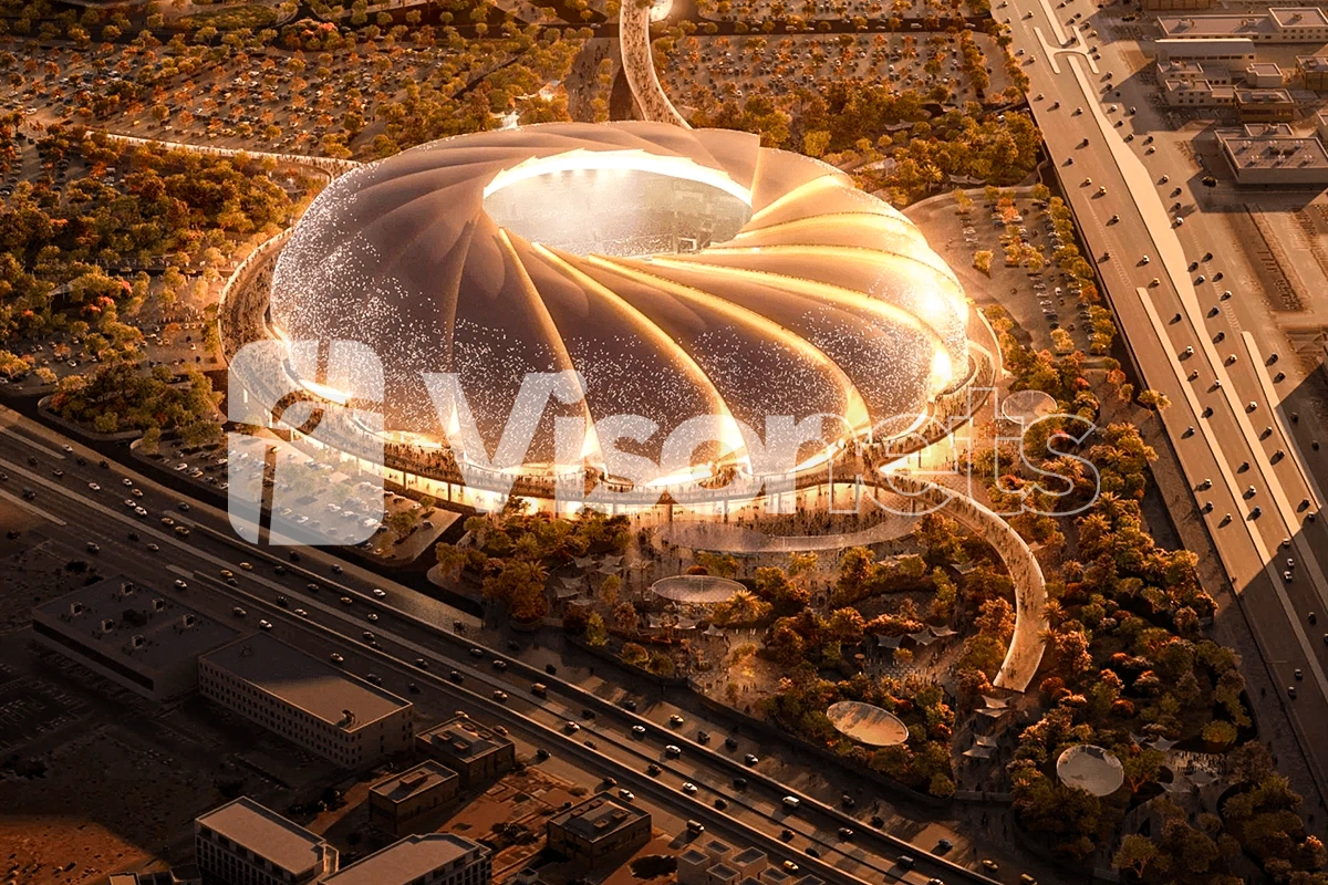 Type "S" safety nets VISORNETS + debris nets VISORNETS - ARAMCO Stadium - Saudi Arabia