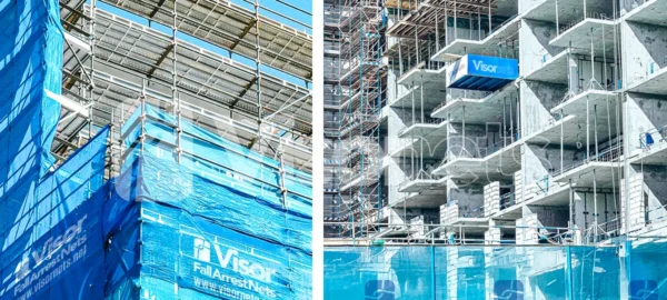 Visornets Debris meshes scaffolding - Cover meshes - Custom printed logo - VISOR FALL ARREST NETS