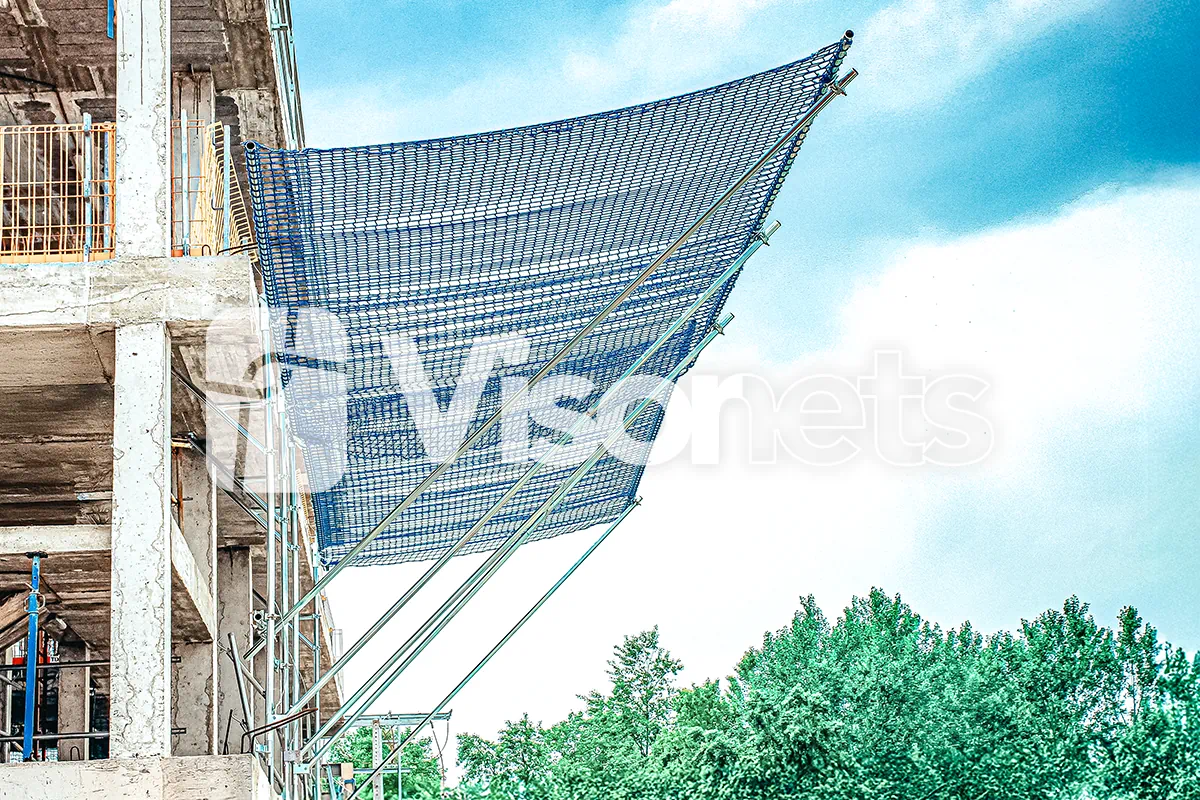 Visornets Safety nets certified system T-type Evo Fan EN 1263-1 Standard - VISOR FALL ARREST NETS