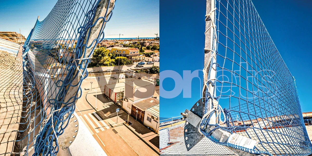 Visornets Safety nets certified system U-type EN 1263-1 Standard - VISOR FALL ARREST NETS