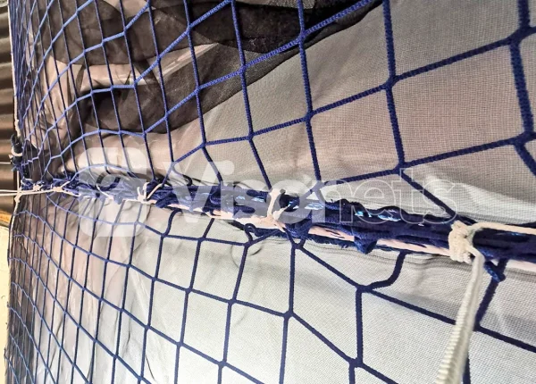 Type S triple-layer safety net with plastic membrane and debris netting - Visor Fall Arrest Nets