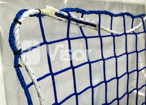 Installation view of safety net with polyethylene plastic membrane - Visor Fall Arrest Nets