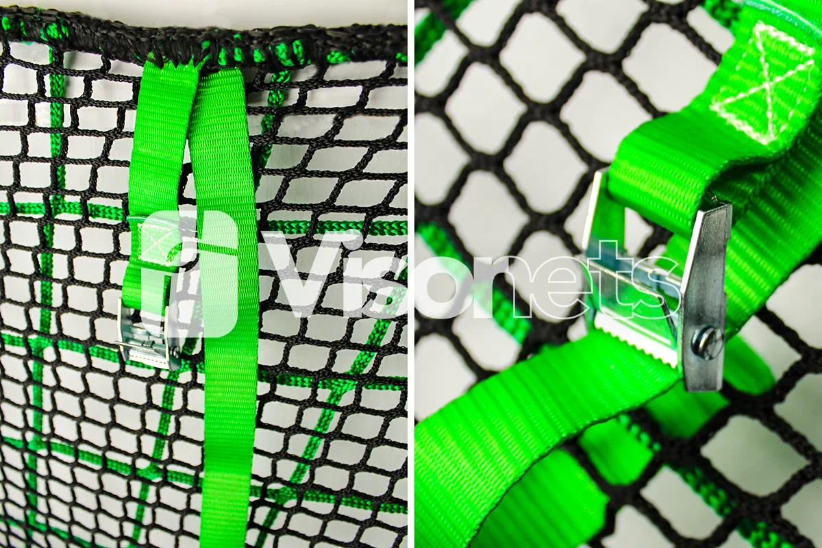 Detail of Type S safety net with sewn tape and anti-object tools system - Visor Fall Arrest Nets