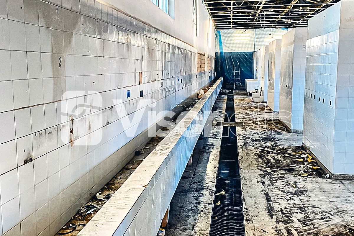 U-type safety nets plus VISORNETS plastic membrane for dust protection - VISOR FALL ARREST NETS