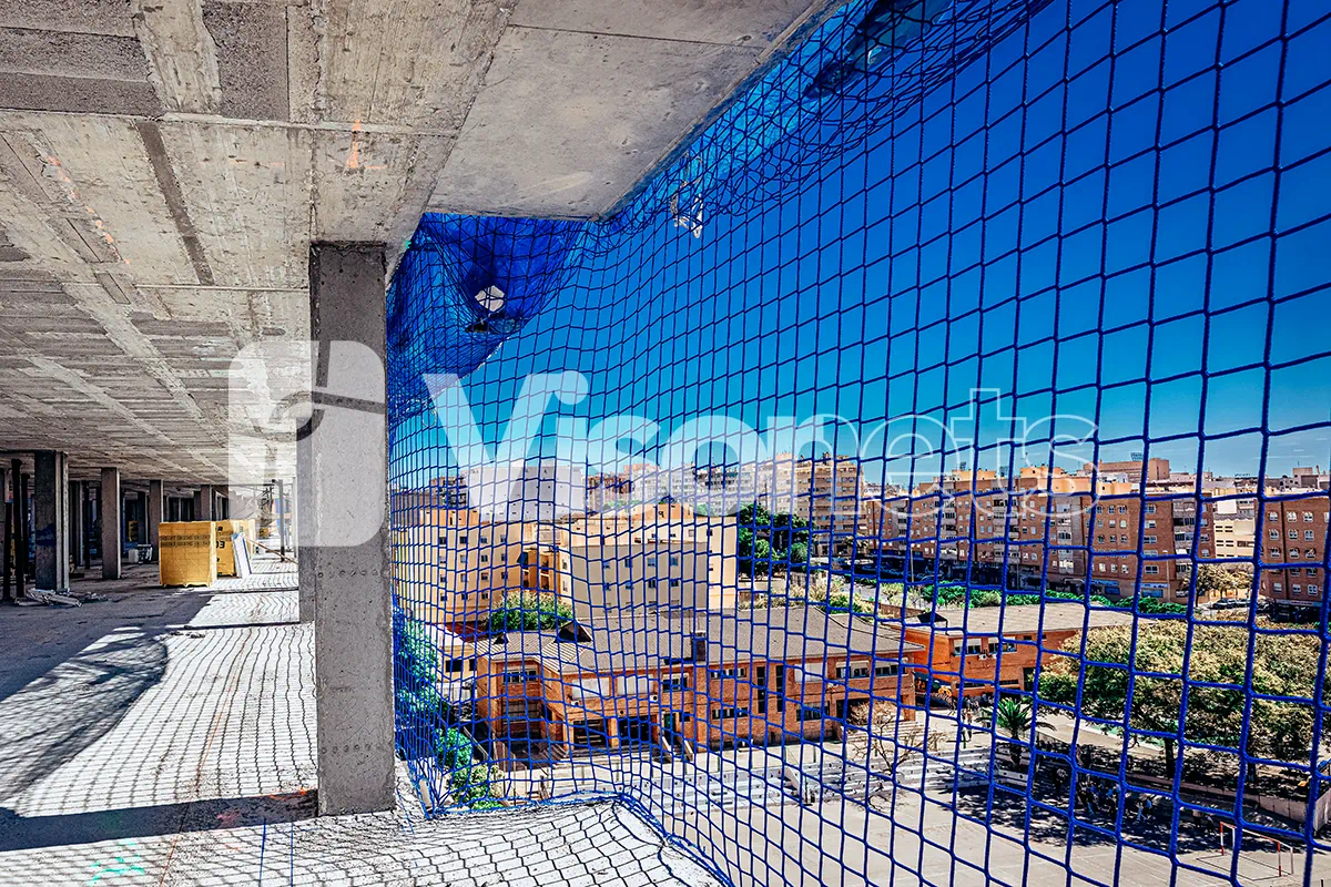 Visornets Vertical protective nets Building U-type - Perimetral enclosure safety nets - VISOR FALL ARREST NETS